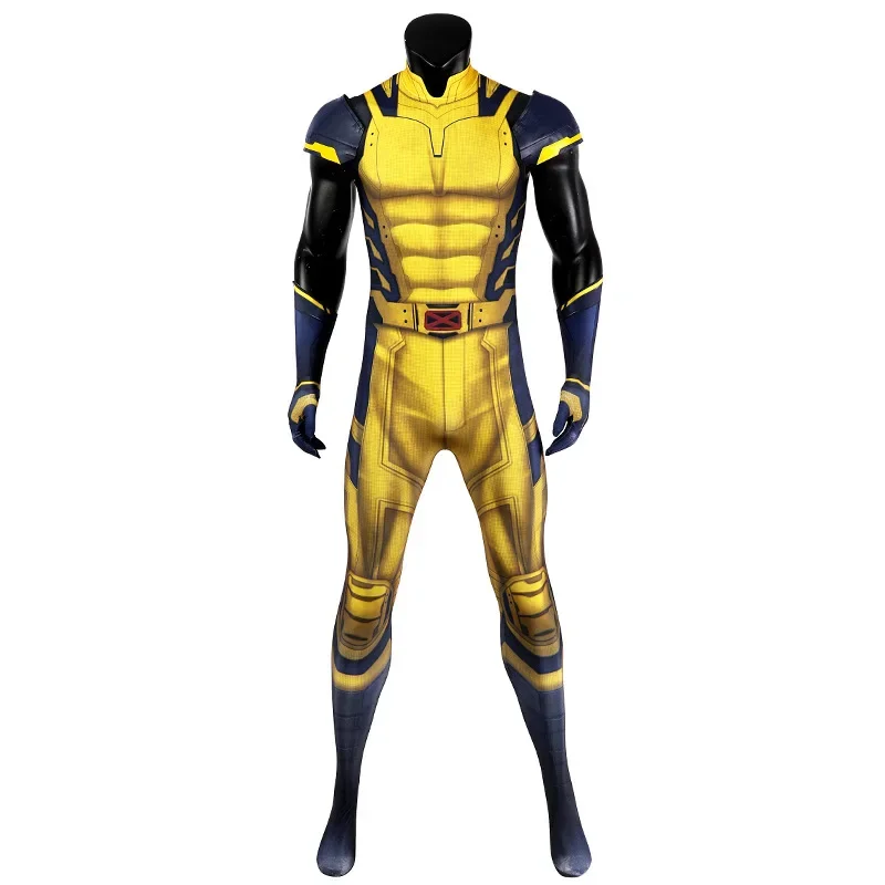 Wolverine Cosplay Traje Masculino, Macacões de Super-Herói, Bodysuit de Festa Halloween, Impressão 3D, Zentai