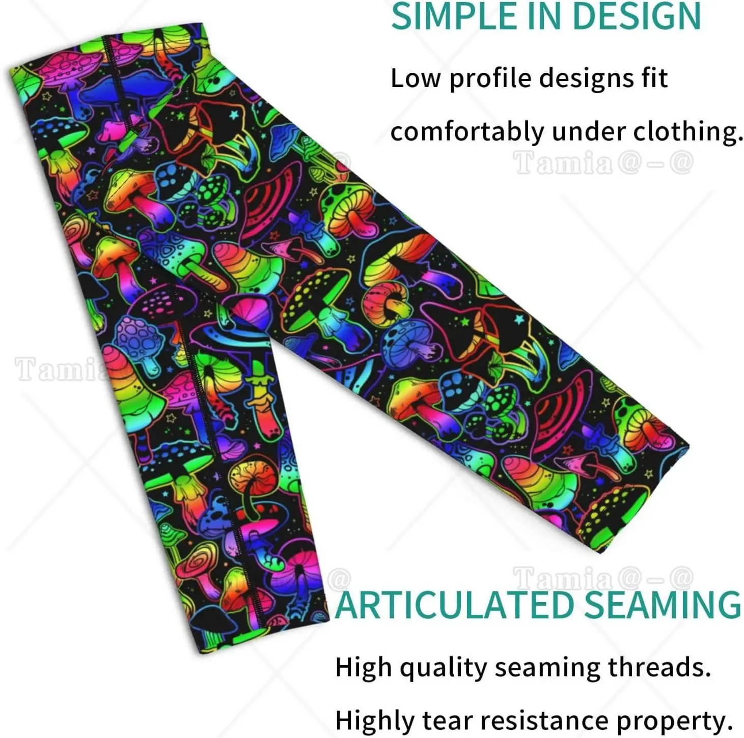 Mushroom Mens Arm Cooling Sleeves UPF 50+ UV Protection for Cycling Outdoor Sports