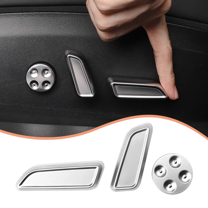 

6Pcs Auto Protect Decor Trim Sticker Car Seat Adjustment Button Cover For Tesla Model 3 Y 2016 -2022 2023 Interior Accessories