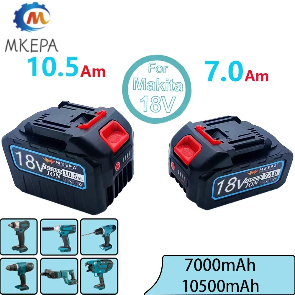 

MKEPA 18V 5S2P/5S3P 7.0/10.5Ah high-power durable lithium battery, charger, suitable for Makita 18V series electric tool