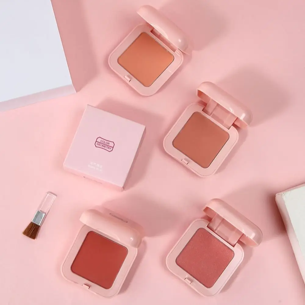 Paleta de blush monocromático fosco, à prova d'água, monocromático, blush facial, cosméticos, natural, alta pigmentação, laranja, paleta feminina