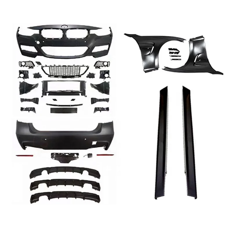 

Hot Sale Used MT Style Body Kit for 3 Series F30 F35 2013-2016 Black Primming Qinwanche Includes Front/Rear Bumpers Side
