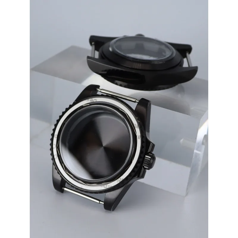 مناسبة لـ NH35: إكسسوارات سوداء مصقولة من الفولاذ المقاوم للصدأ حافظة ساعة 40 مم متوافقة مع حركة Eta 2824 وقرص 28.5 مم. #5