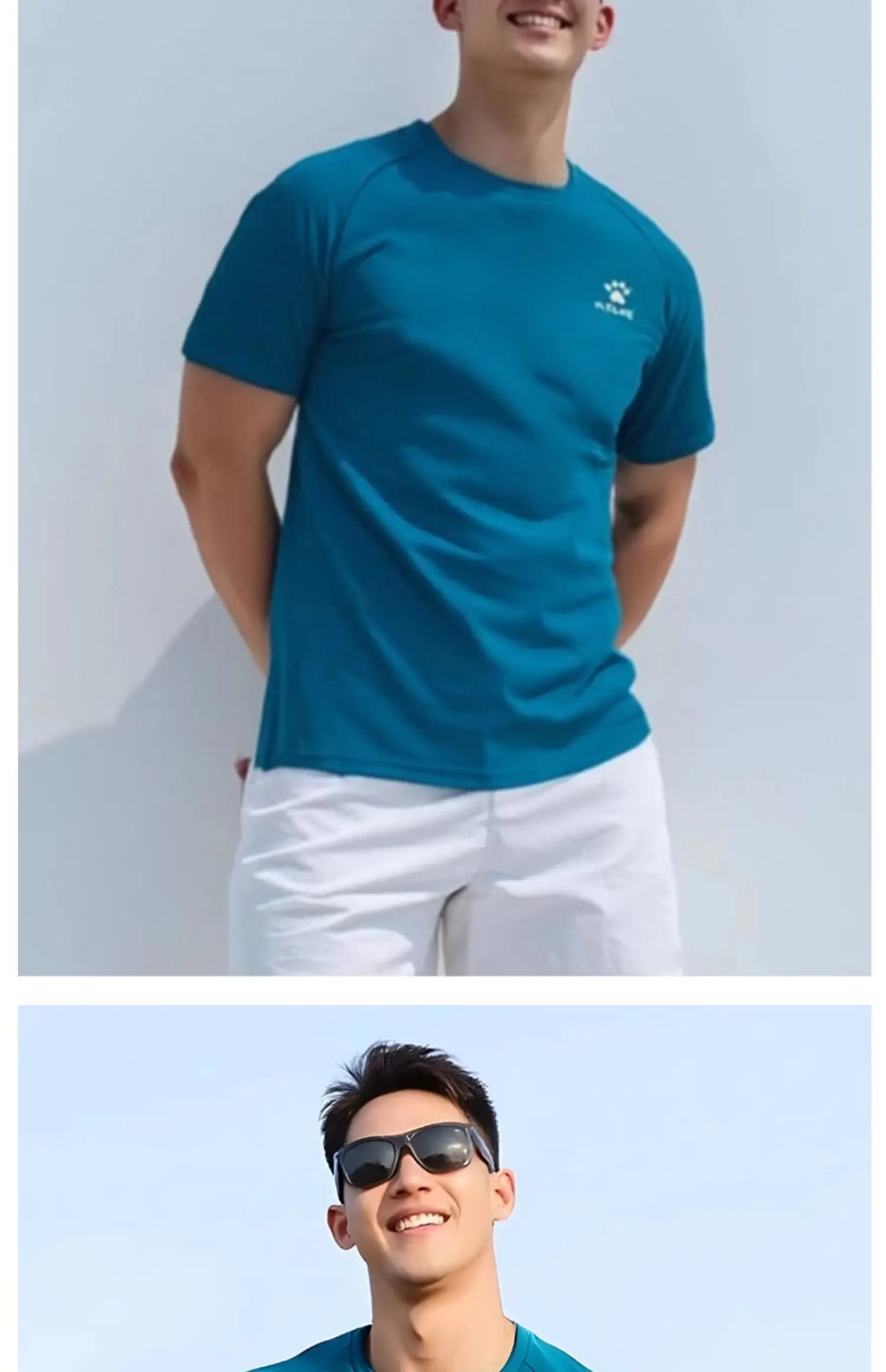 Kelme Herren-Sport-T-Shirt, Eisseide, Fußball, schnell trocknend, kurzärmelig, Fitness, Outdoor, Laufen, Training, atmungsaktiv – Detail 8