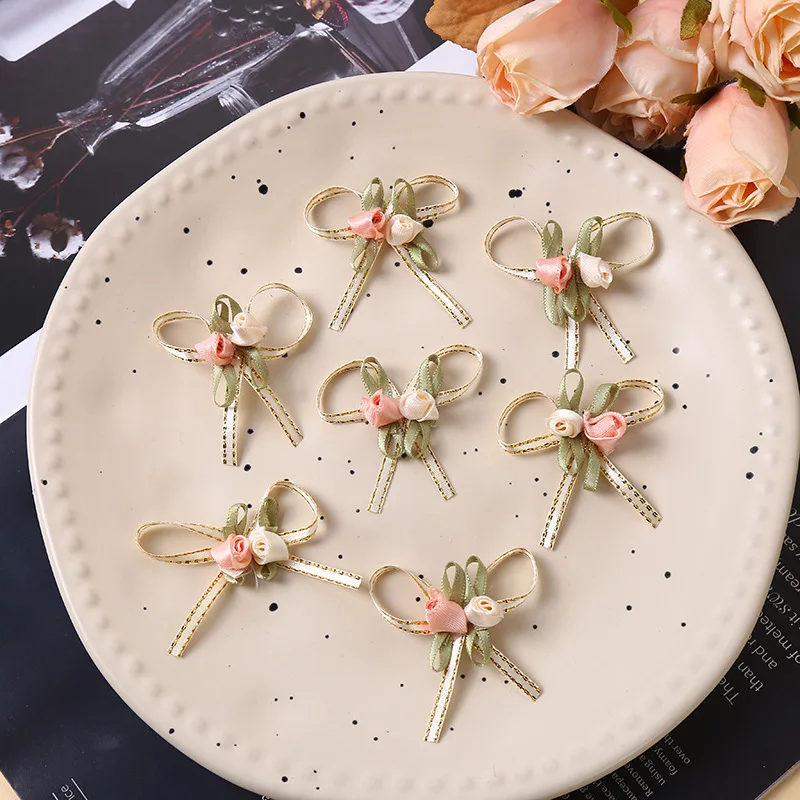 50PCS Rose Pod Bow Handmade DIY Simulation Ribbon Jewellery Accessories Clothing Accessories Decorative Accessories