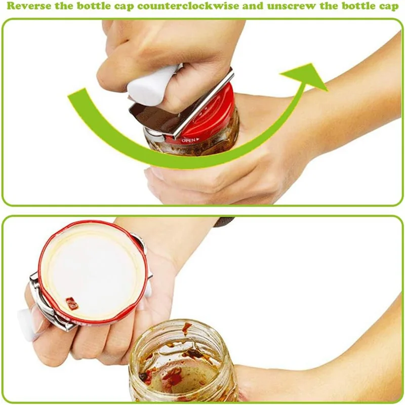 

A88E-3X Jaropener For Weak Hands Easy Open Adjustable Grip Jar Opener, Stainless Steel Can Opener Bottle Tin Cap B