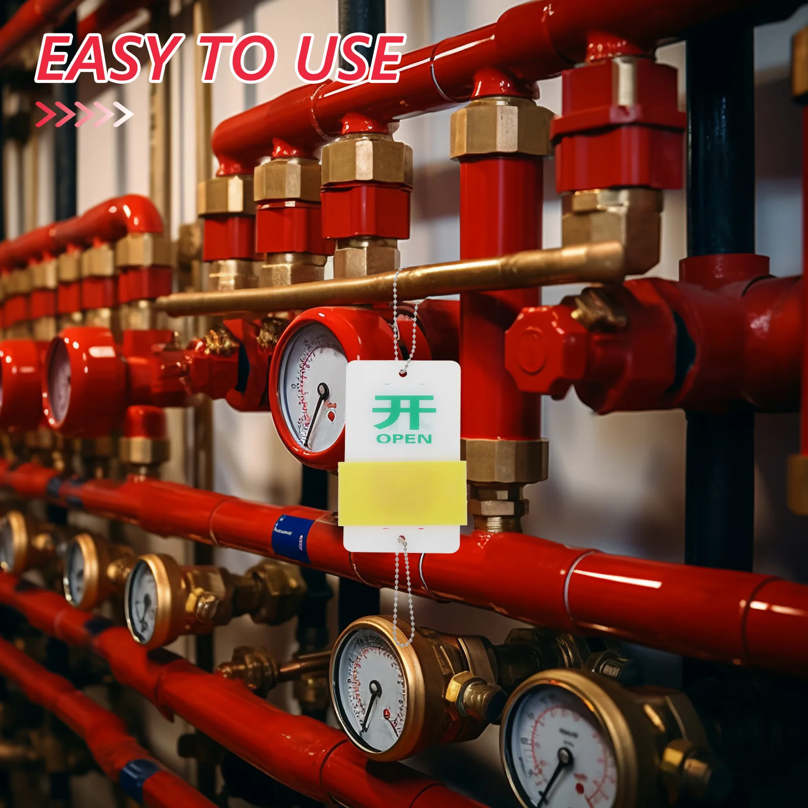 

2Pcs Universal Fit Valve Warning Sign with Open Close Display for Equipment State Identification Hanging Safety