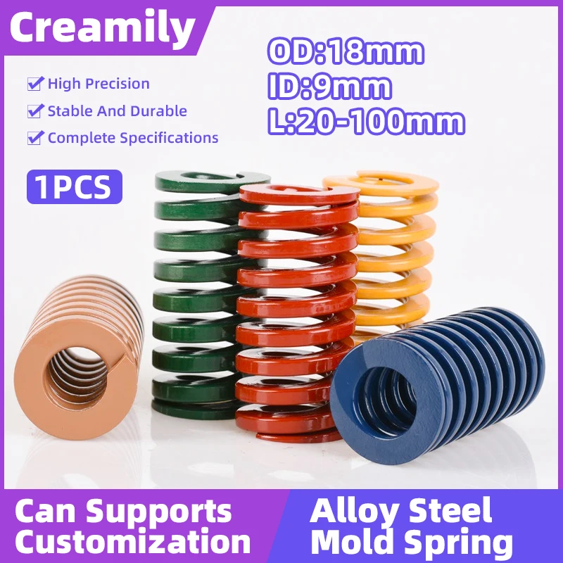 Creamily 1PCS Die Mold Springs High Precision Compression Spring Spiral Stamping Mould Springs OD18mm ID9mm Length 20-100mm