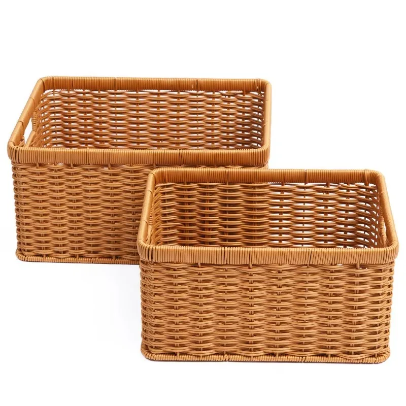 Handmade high-quality imitation PP rattan drawer basket in Chinese factory, 100% suitable for clothing, sundries