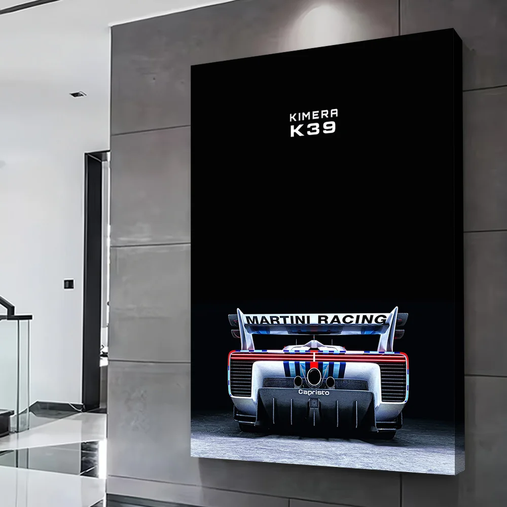K39 Martini Racing Car Printing Poster Customizable Pictures Wall Art Canvas Painting for Decorative Picture Wand Deko Frames