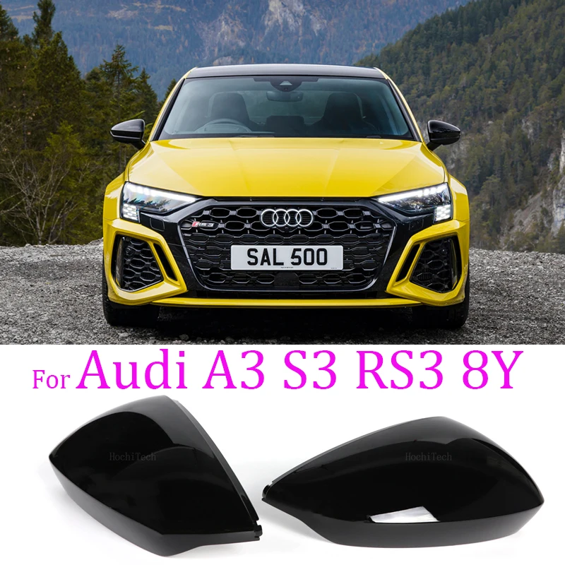 Carbon Fiber Car Rear View Door Wing Side Mirror Cover Caps Shell Case For Audi A3 S3 RS3 8Y RS 3 2021 2022 2023 2024