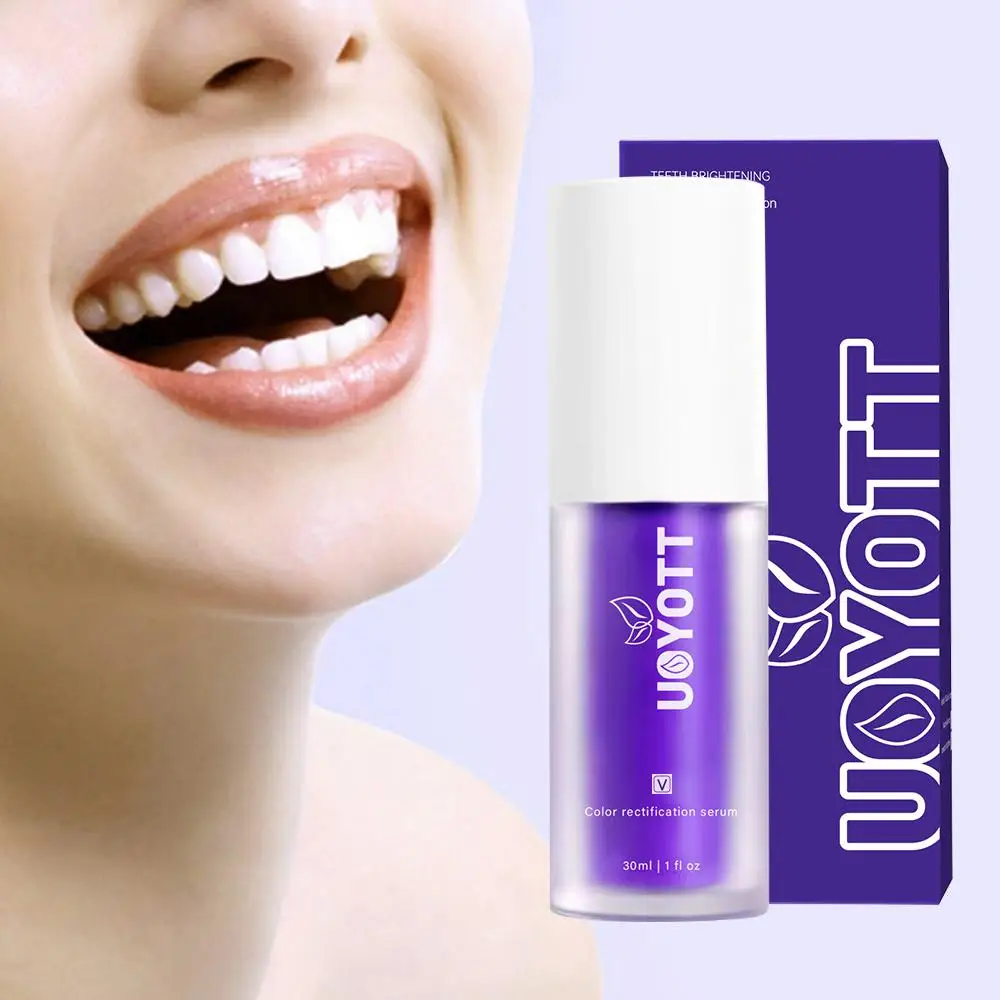 30ml Purple Whitening Toothpaste Remove Stains Reduce Yellowing Care For Teeth Gums Fresh Breath Brightening Teeth