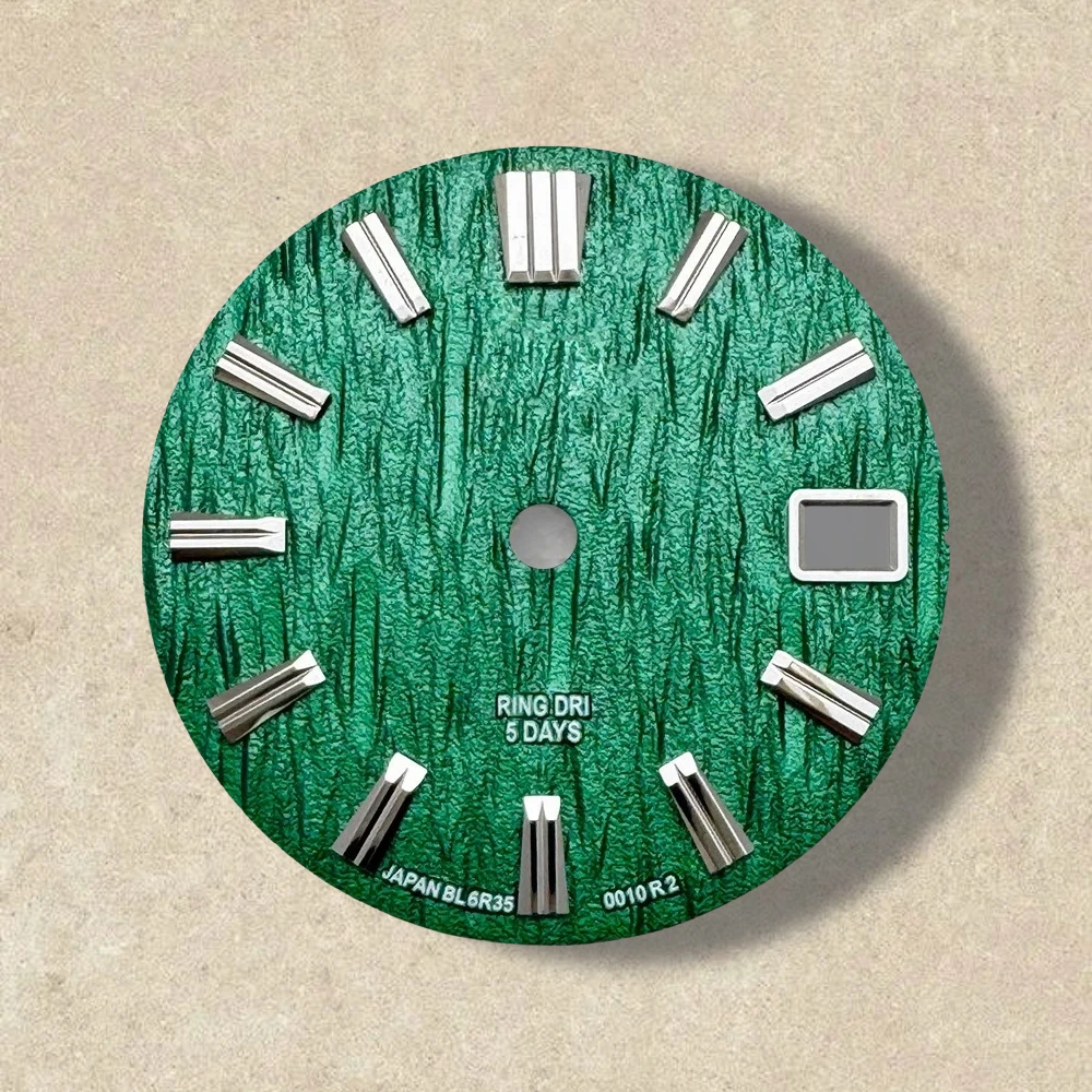 Logo GS 28.5Mm dengan Dial Grand S Cocok Cocok NH35/NH36/4R/7S Pola Kulit Gerakan Jepang Aksesori Jam Tangan Berkualitas Tinggi ﻿