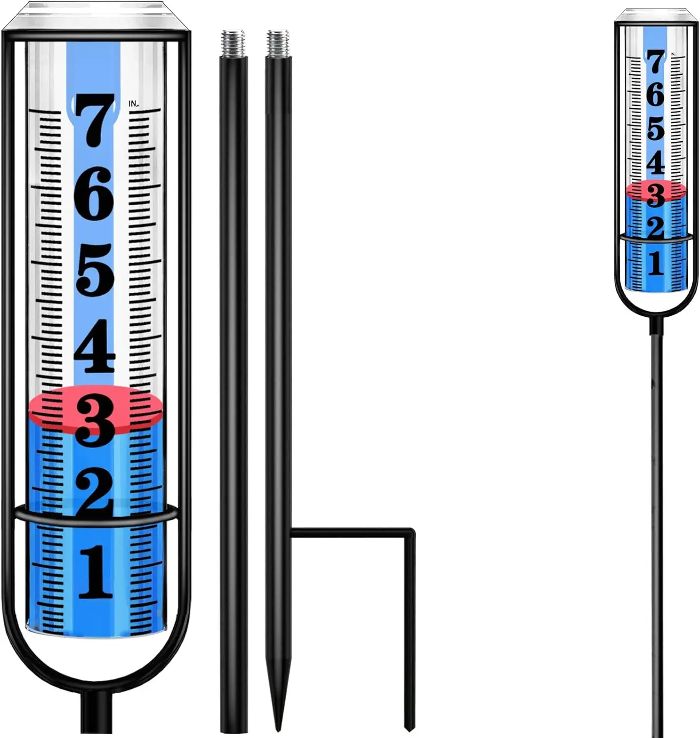 

Accurate Rain Gauge Outdoor, Easy to Read, Adjustable Height, Durable for Garden