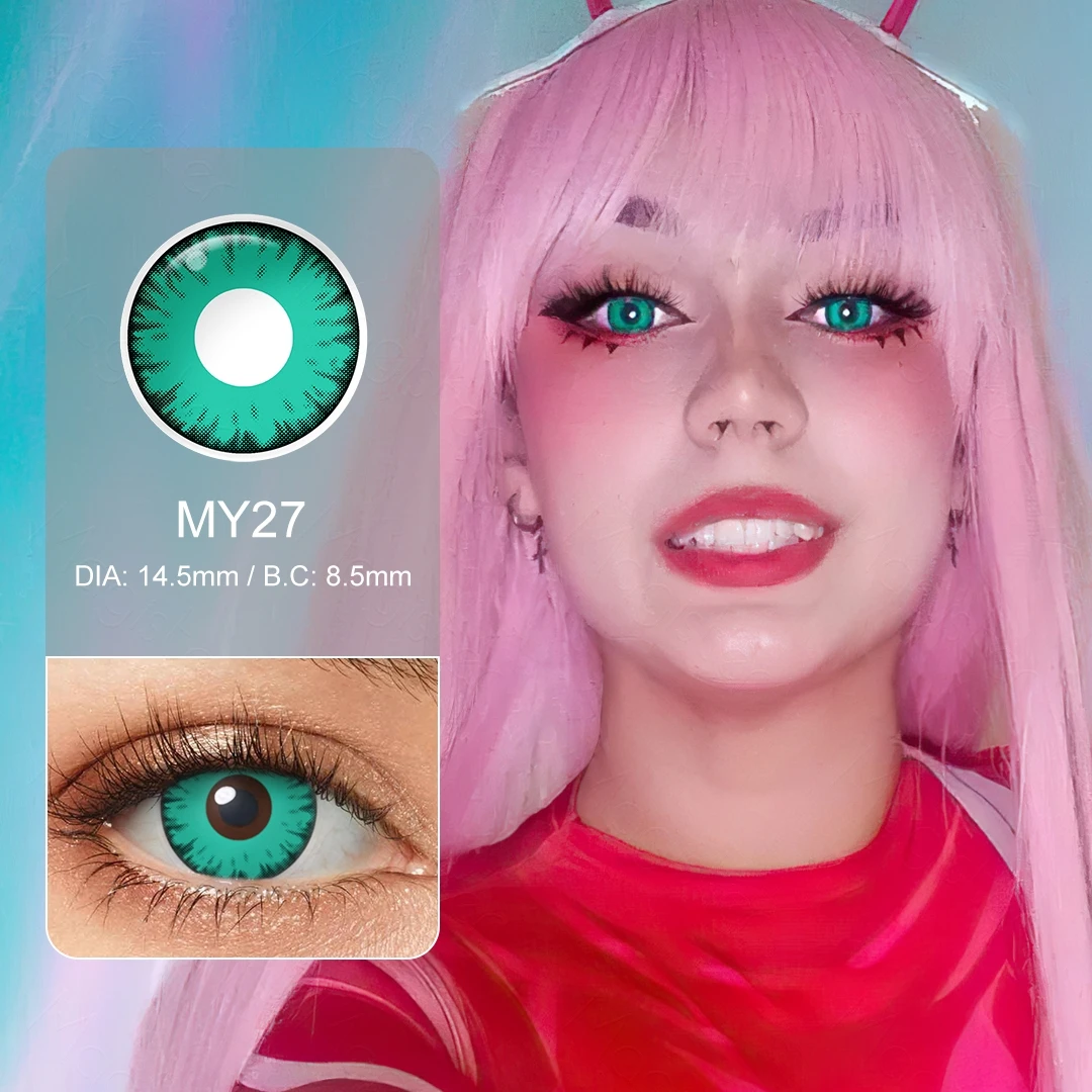 Color Contact Lenses for Eyes 1 Pair Anime Cosplay Colored Lenses Red Color Multicolored Lenses Contact Lens Beauty Pupils Lens