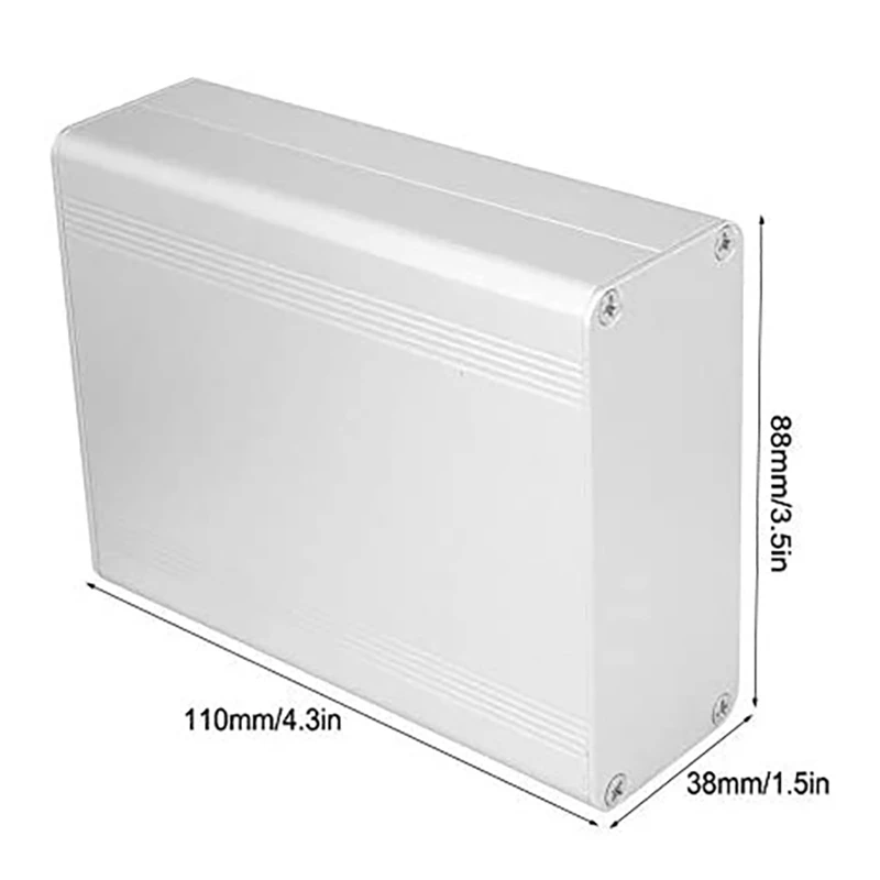 Caja de refrigeración de aluminio, tecnología de oxidación de trefilado de carcasa, caja de protección de placa de circuito DIY de 38x88x110mm