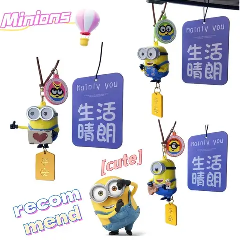 Ciondolo per auto Minion simpatico design di nicchia decorazione interna per auto specchietto retrovisore di fascia alta gancio per auto regalo di personalità creativa