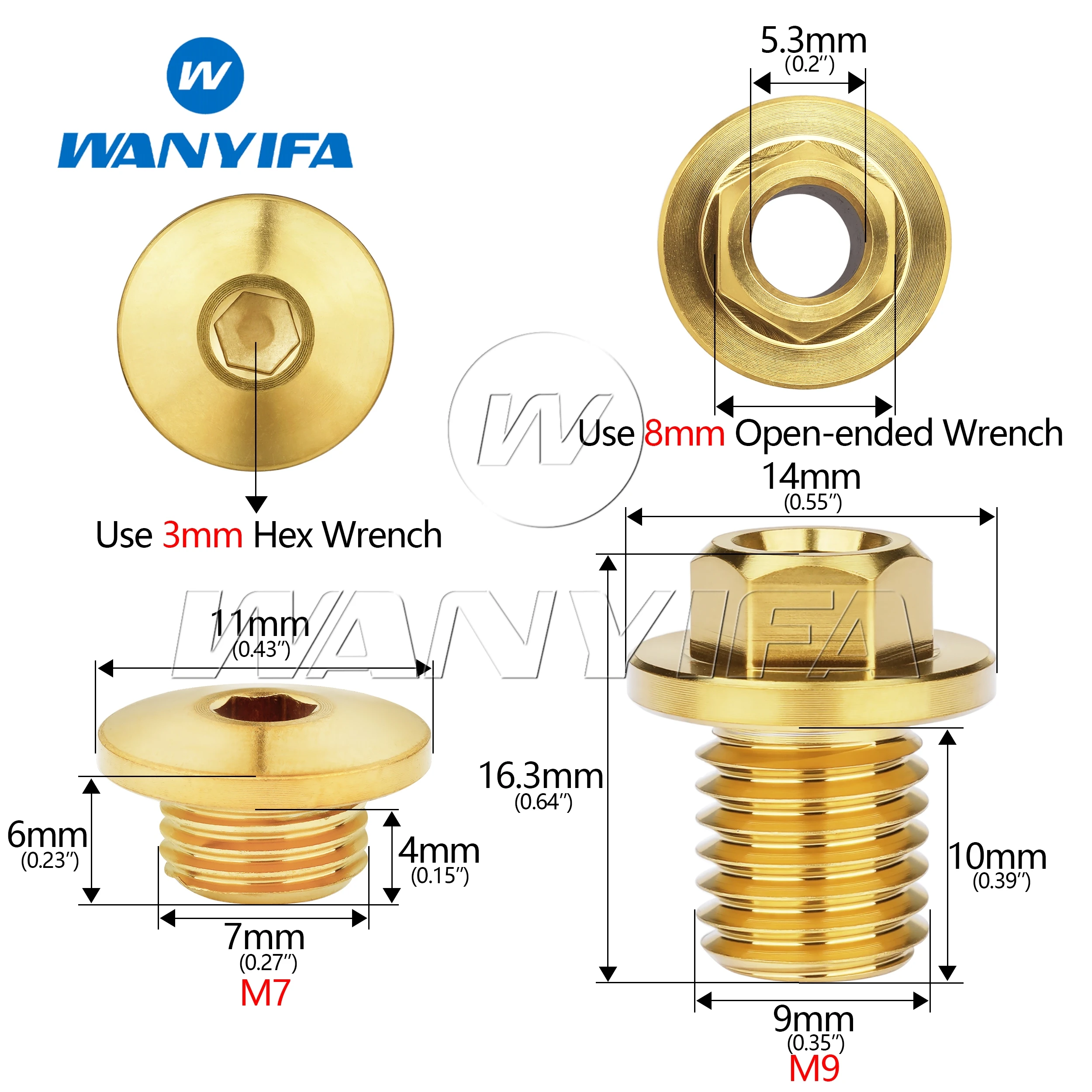 Wanyifa Titanium Bolt M7x4mm M9x10mm Screw Road Bike Shift Shifter Lever Oil Bleed Disc Brake Cable Hose Locking For Shimano