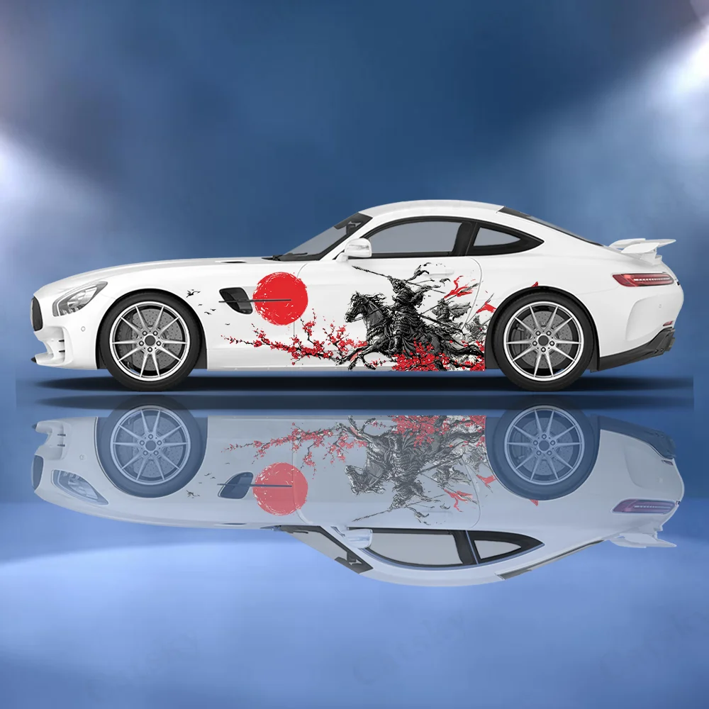 

Red Flower Sun Cavalry Car Vinyl Wraps Decal Self-adhesive PVC Sticker Suitable for Trucks SUV Decoration Auto Accessories Gift