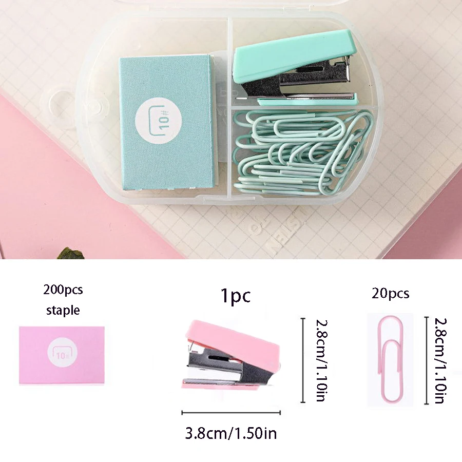 Mini Color Metal Stapler Set With Staples Binding Tools Stationery Office School Student Supplies gifts