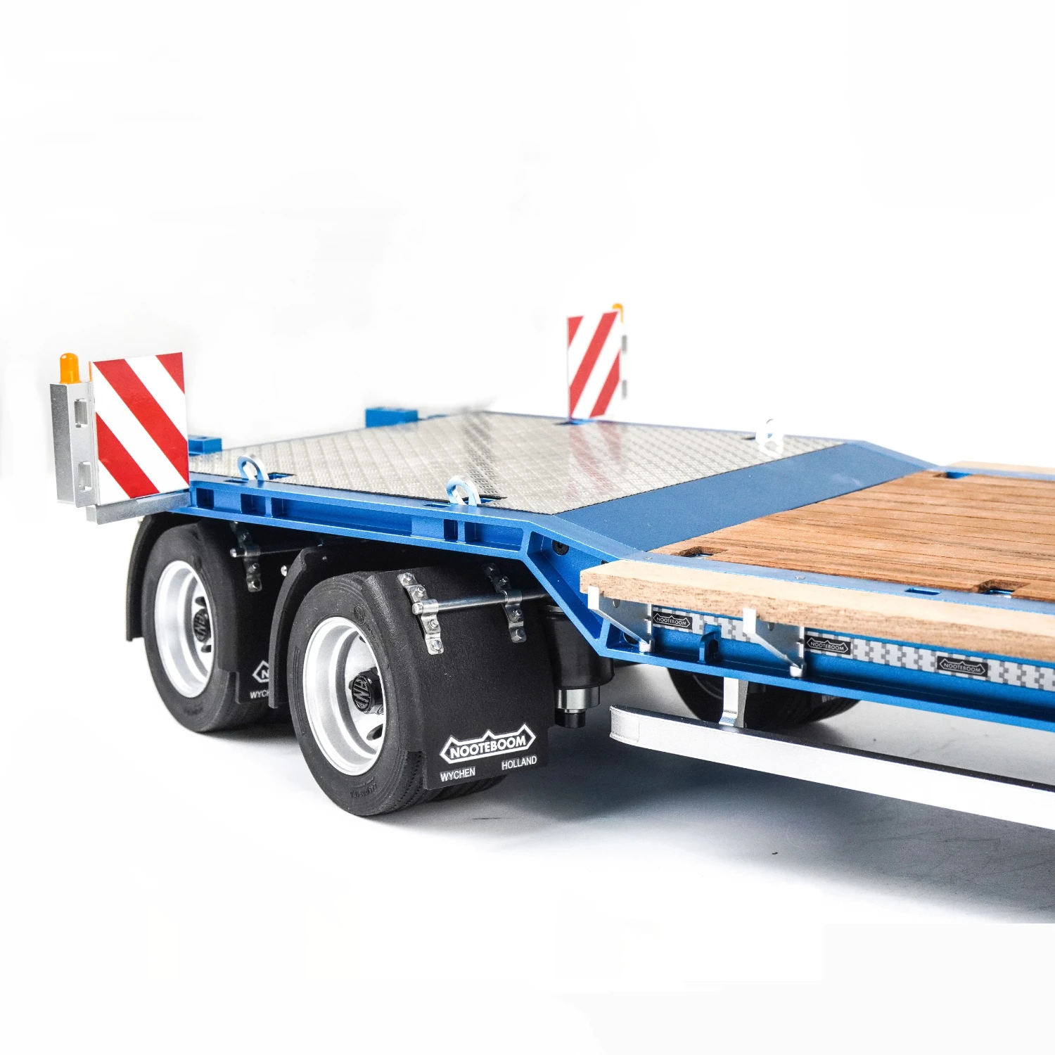 Reboque de metal de 4 eixos 1/14 RC modelo de reboque completo hidráulico com painel traseiro removível adequado para brinquedo modelo de caminhão trator RC