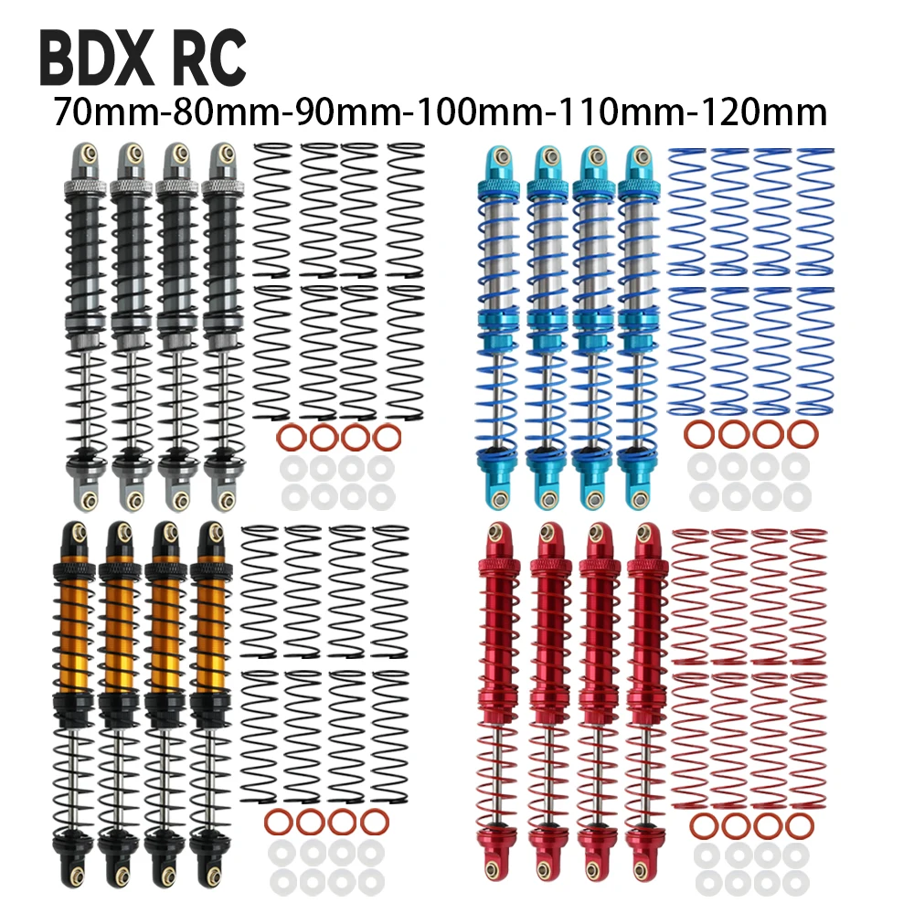 Metalowe 70mm 80mm 90mm 100mm 110mm 120mm amortyzator oleju amortyzator dla 1/10 gąsienica RC oś samochodu SCX10 AXI03007 RBX10 D90 TRX4