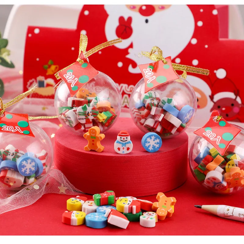 

Christmas Ball Erasers for Kids Funny Erasers Set Kawaii School Supply Christmas Gifts Kawaii Desk Accessories