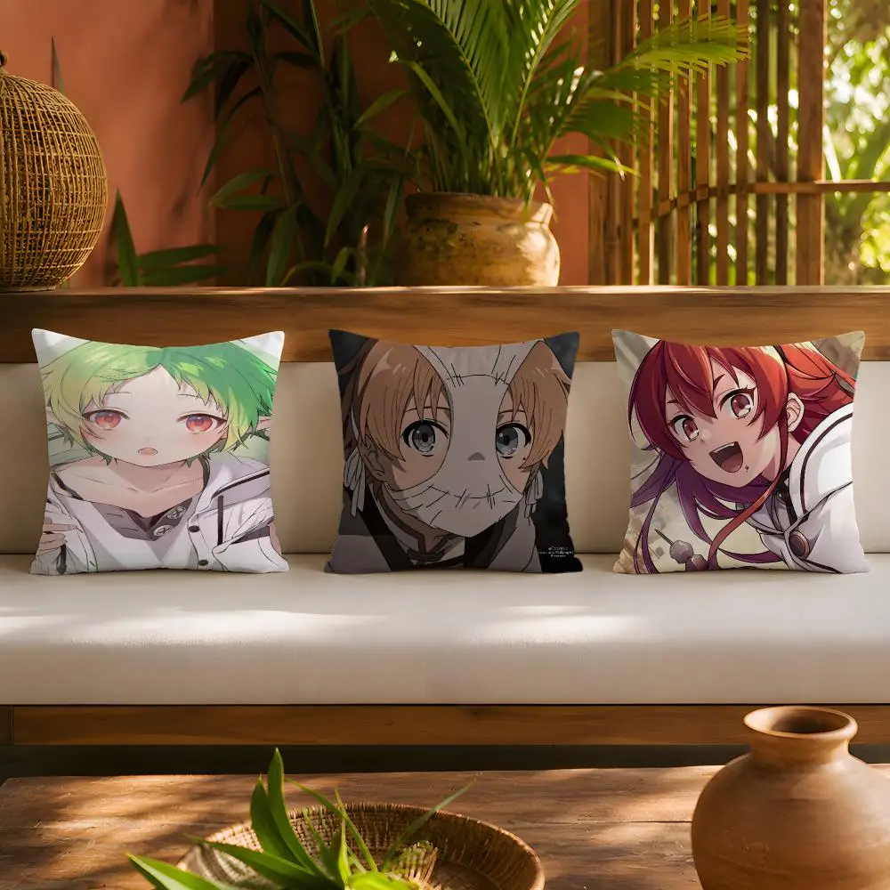 Eris Mushoku Tensei Anime Cushion Cover 1pc Square Plush Pillow Cover Soft Fuzzy Removable Washable Sofa Bed Bedroom Decor
