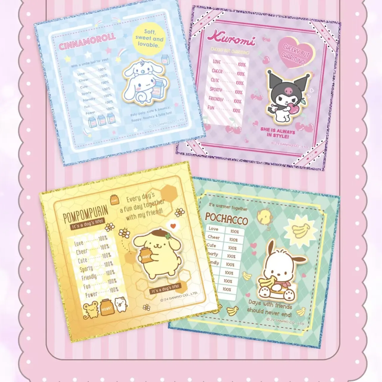 Vendita calda KABAO Original Sanrio Hello Kitty Kuromi Cinnamoroll Cartoon Cute Collectible carta colorata giocattoli di compleanno per bambini