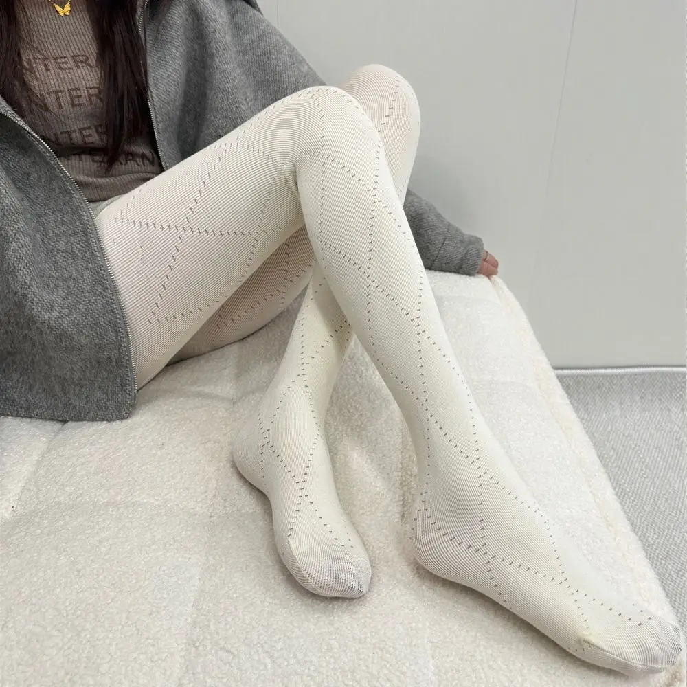 New High Elastic Knitted Jacquard Pantyhose Slim Fit Keep Warm Tights Stocking Autumn Winter
