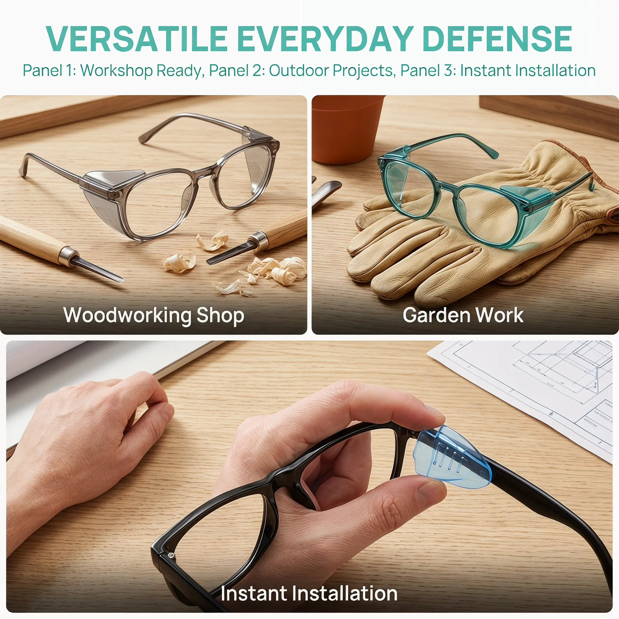 4Pairs Eyeglasses Side Shield Clear Flexible Tpu Protective Eyeglasses Side Protector Anti-Splash Scratch Resistant Safety