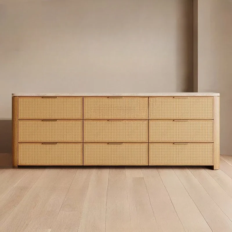 Tin travertine dresser, wooden frame, natural elements collection, luxury bedroom