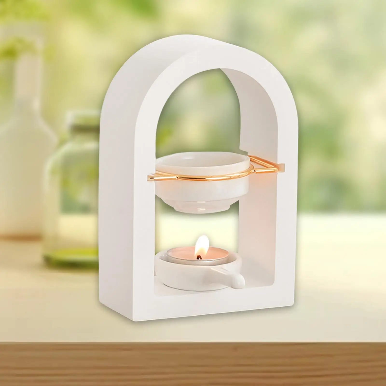 Ceramic Essential Oil Burner Candle Melt Warmer Fragrance Diffuser for Bedroom Living Room Office Table Decor