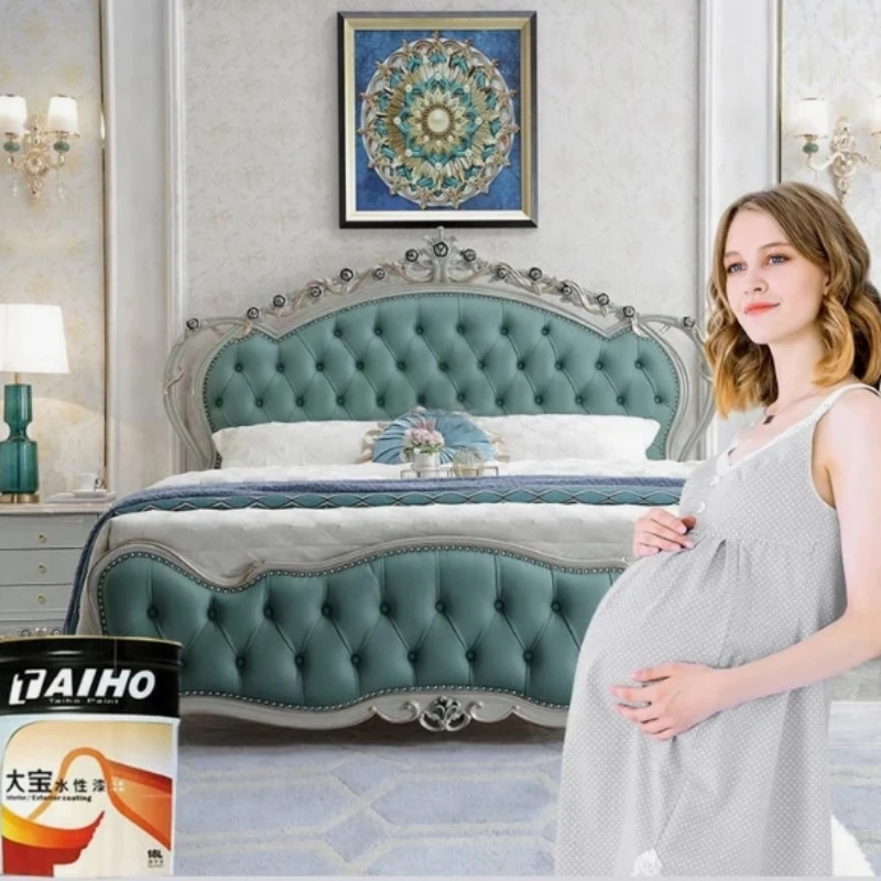 Wooden Frame Double Bed Nordic Pretty Unique King Size Simple Double Bed Support Modern Letto Matrimoniale Bedroom Furniture