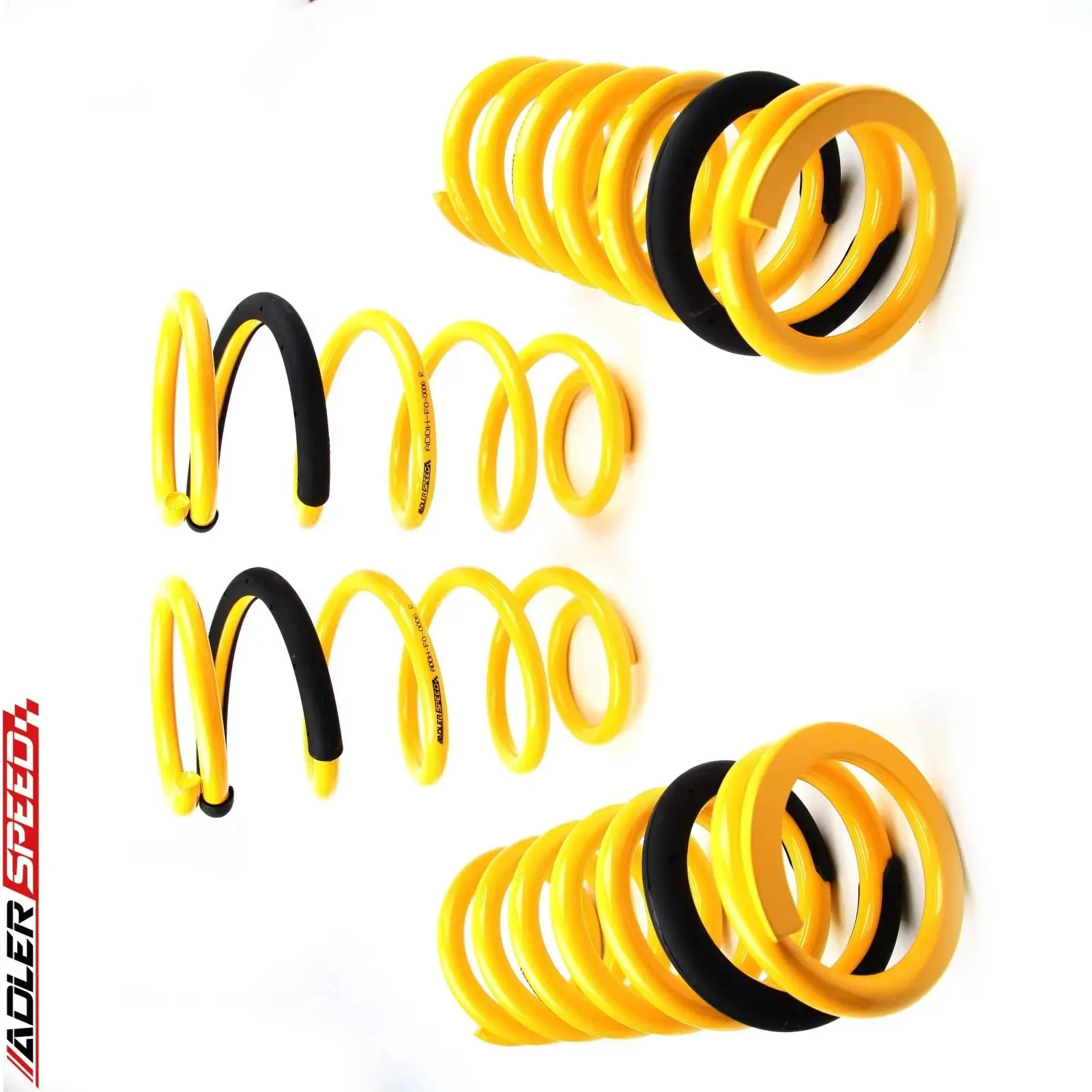 s+ ADLERSPEED Set di 4 molle di abbassamento per Ford Mustang 87-04 F: 1,75" R: 1,75"