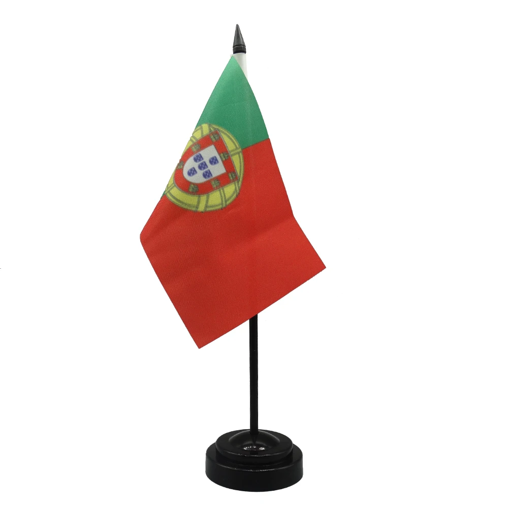 Portugal Desk Flag 4x6inch Conference Negotiation Flag Product Display Office Top Desk Ornaments Flags