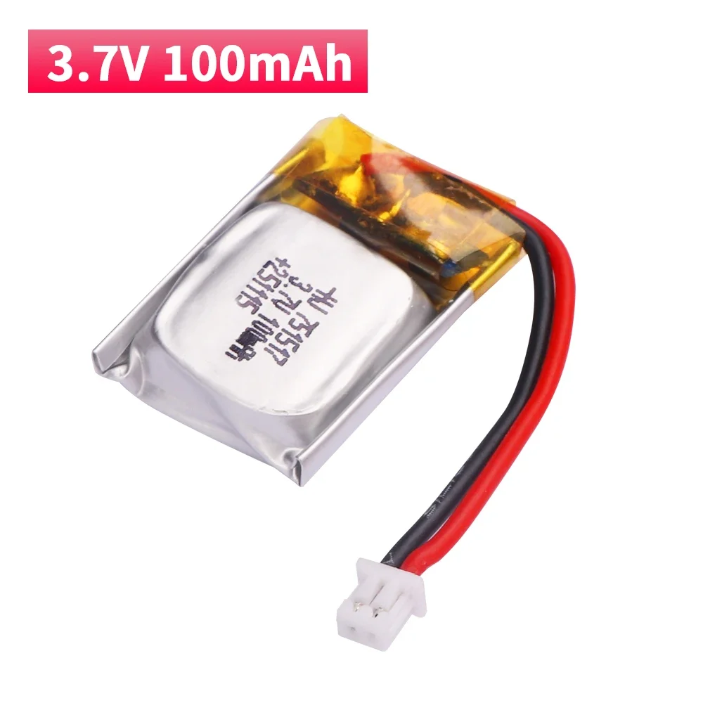 3.7V 100 มิลลิแอมป์แบตเตอรี่ลิโป้ FQ777-124 สำหรับฮับซาน Q4 H111 สำหรับ Wltoys V272 V282 V292 Rc โดรนแบตเตอรี่อะไหล่ 1-10PCS