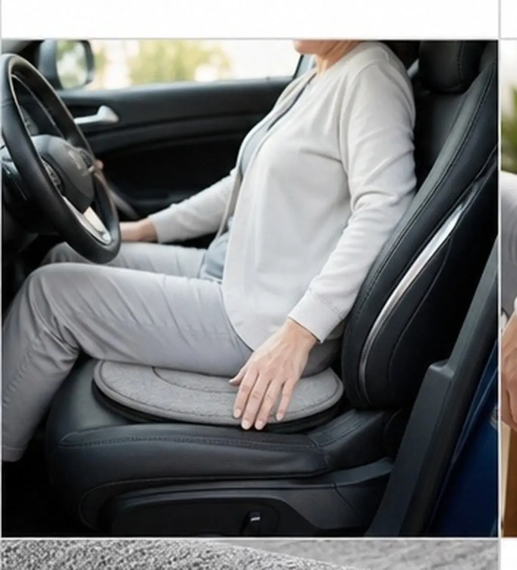 1Pcs Rotating Seat Cushion Soft Cloth Car Seat Pad for Easy Swivel Entry Exit Non Slip Base Lightweight Mobility Support