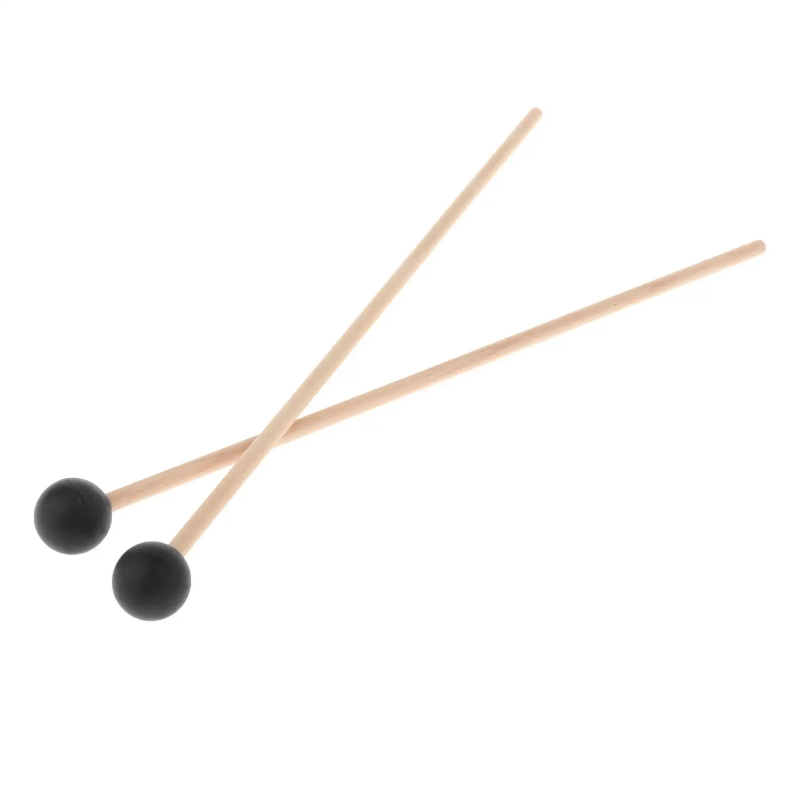 2 Pieces Rubber Mallet Beater Percussion Instrument Kit Marimba Mallets for Gong Woodblock Drum Bells Child Drummers