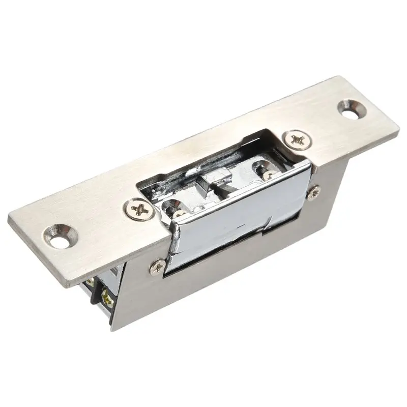 A01E-Electric Door Adjustable Lock-Tongue Secure Electric Strike Lock Door Double Unlock Mode NC/NO 12V Access Control System
