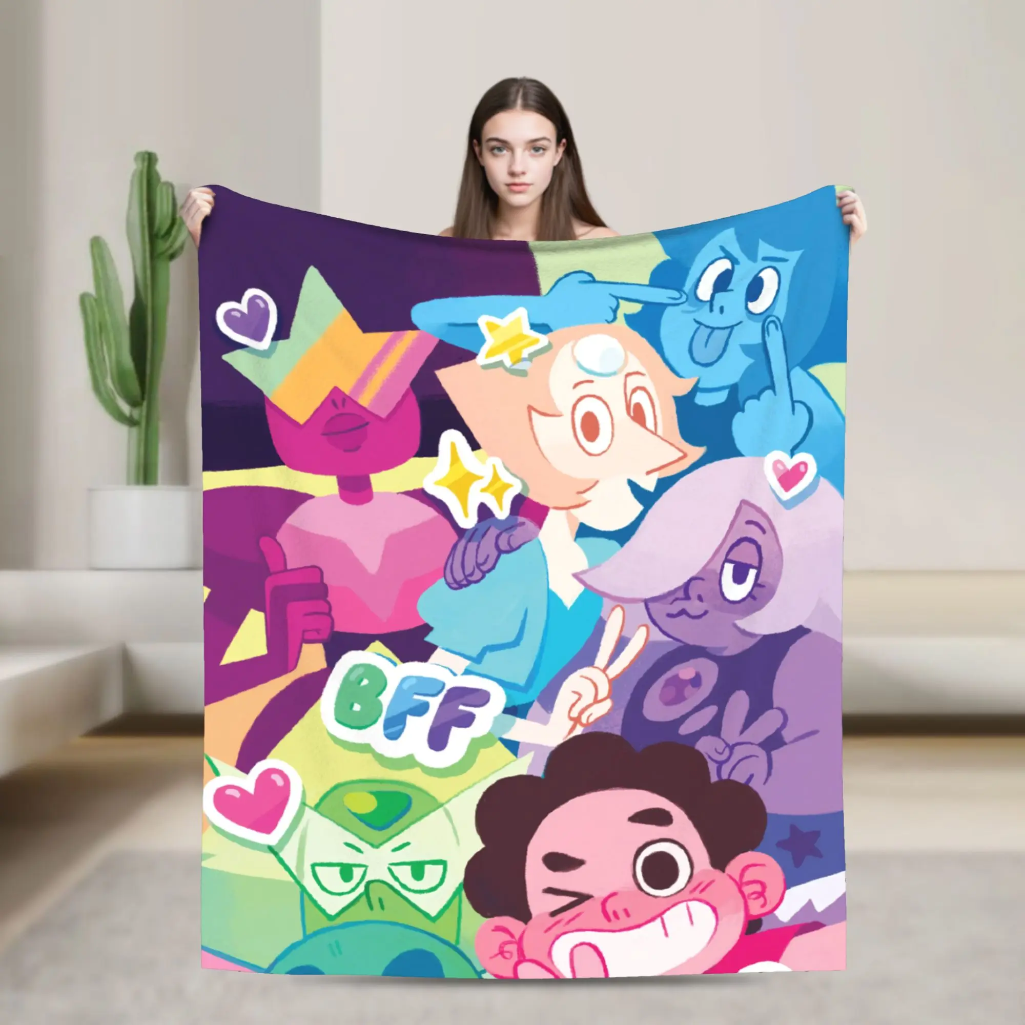 Anime Steven Universe  Blanket  Fleece Throw Blanket Bed Sofa Printed Soft Warm Bedsprea,