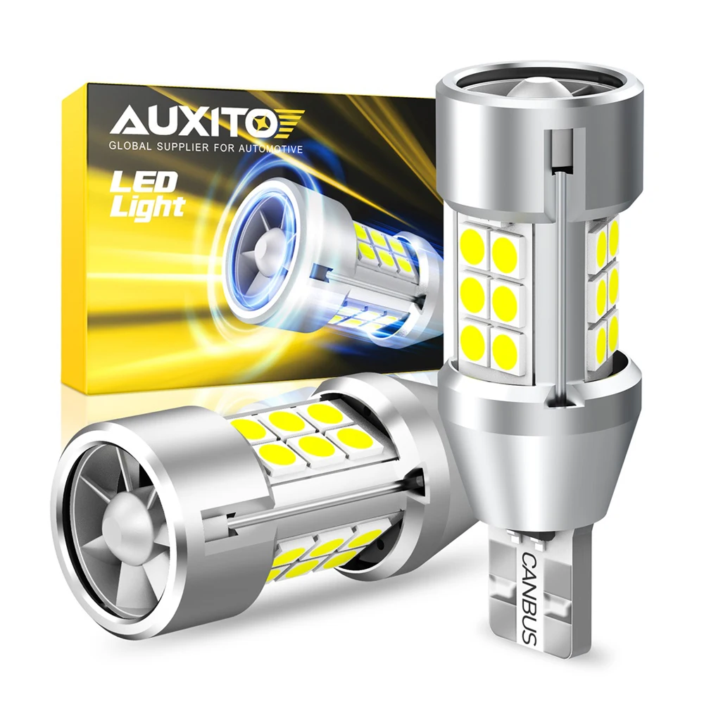 AUXITO 2Pcs Super Bright W16W T15 921 LED Bulbs Canbus Car Light High Power For Tail Signal Lamp Backup Reserve Lights With Fan