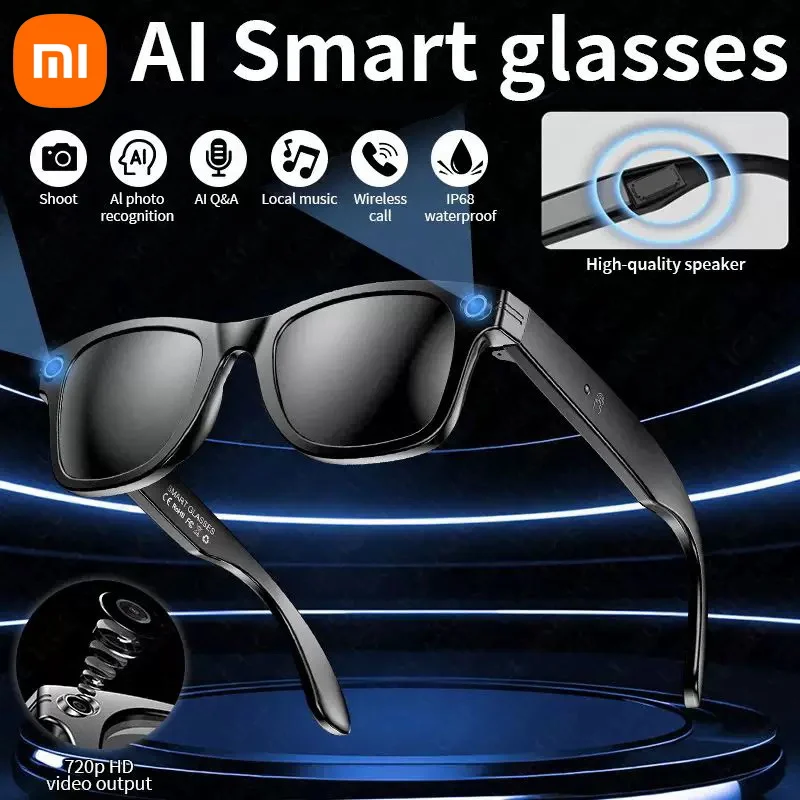 

Xiaomi Smart Glasses Record Video AI Photo Recognition Answer Translation 260mAh Large Battery IP65 Waterproof Bluetooth Glasses