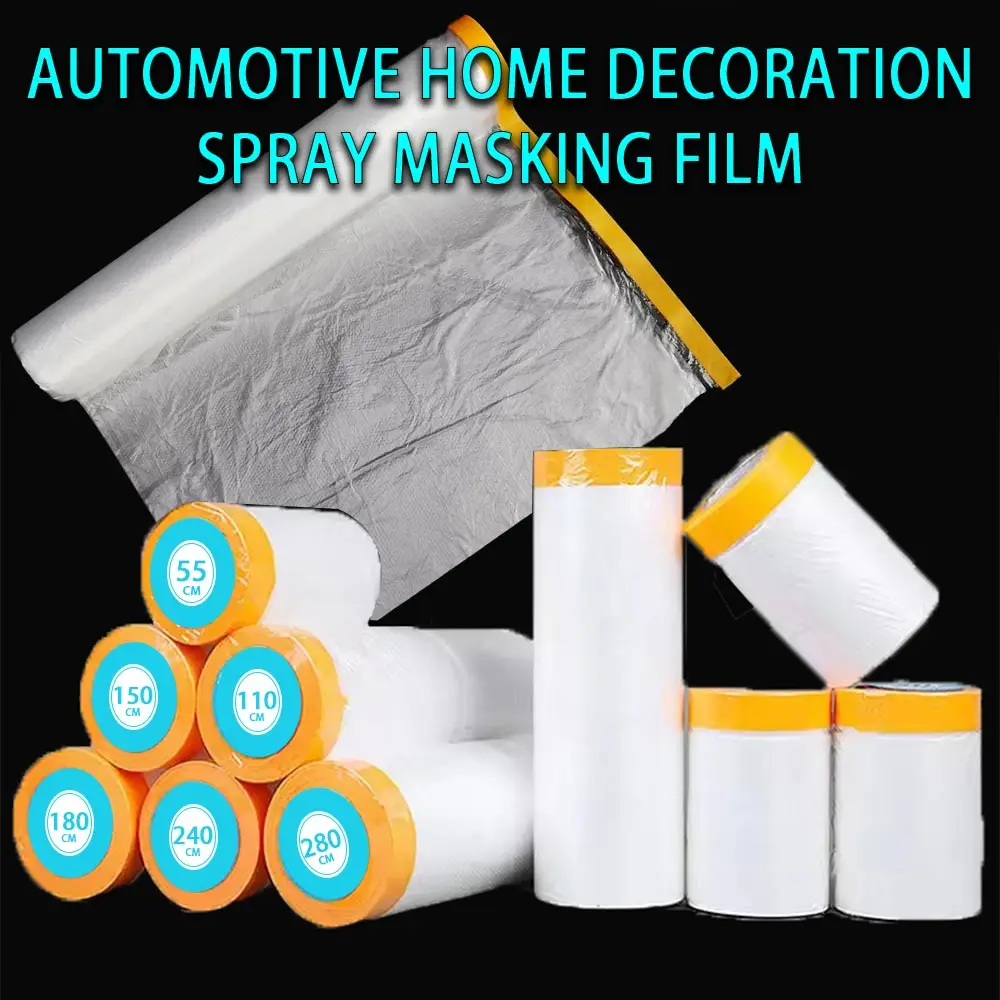 

Assorted Plastic Sheeting Pre Taped Masking Film Tape for Automotive Painting Covering Painting Supplies Furniture Dustproof