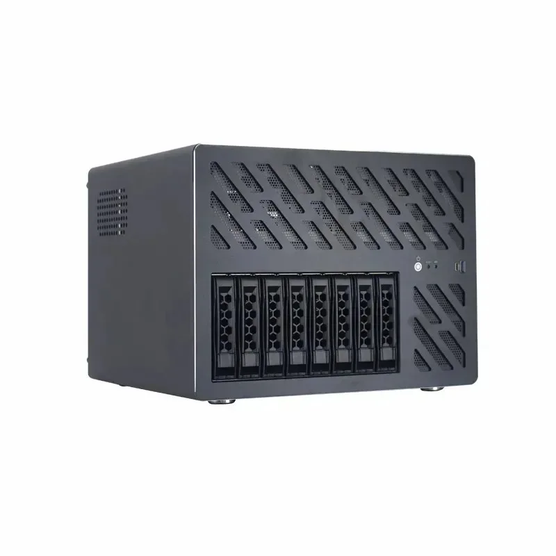 Nas8-Disk Storage Server Half-Height PCIE Card Slot Mainboard ATX Power Hot-Swappable Chassis