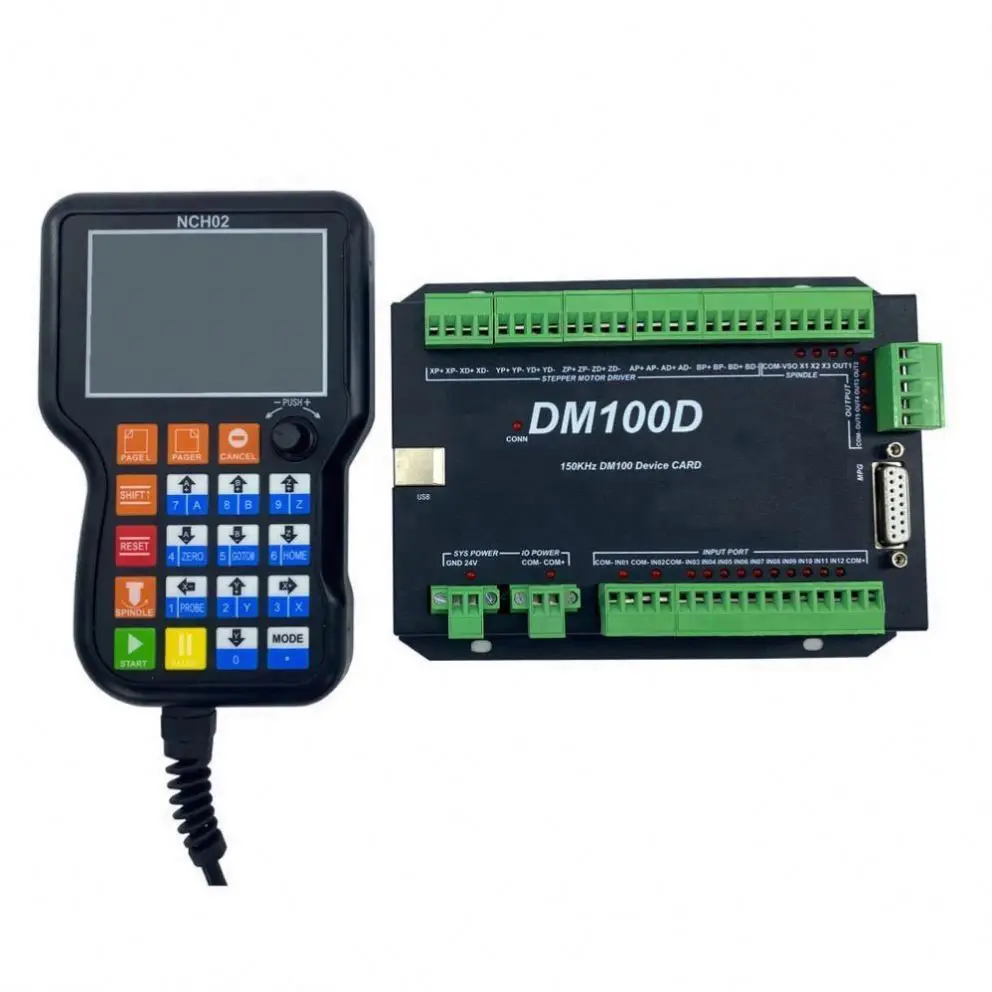 Sistema di controllo del movimento della macchina per incidere CNC NCH02 Versione aggiornata DM100 Controller offline portatile a 3 assi/4 assi/5 assi