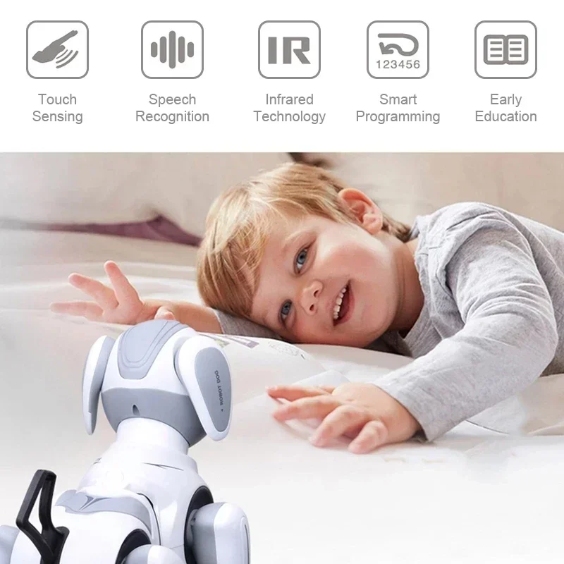 Nouveau jouet éducatif télécommandé pour chiens, Robot électronique intelligent pour animaux de compagnie, télécommande vocale, chanson musicale, jouet pour enfants, cadeau pour enfant