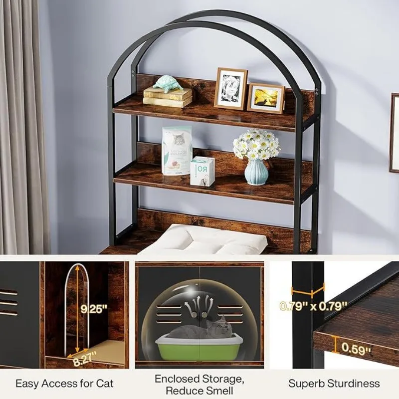 Cat litter storage shelves Furniture Hidden cat litter box Eco-friendly material Pet house Cat bed