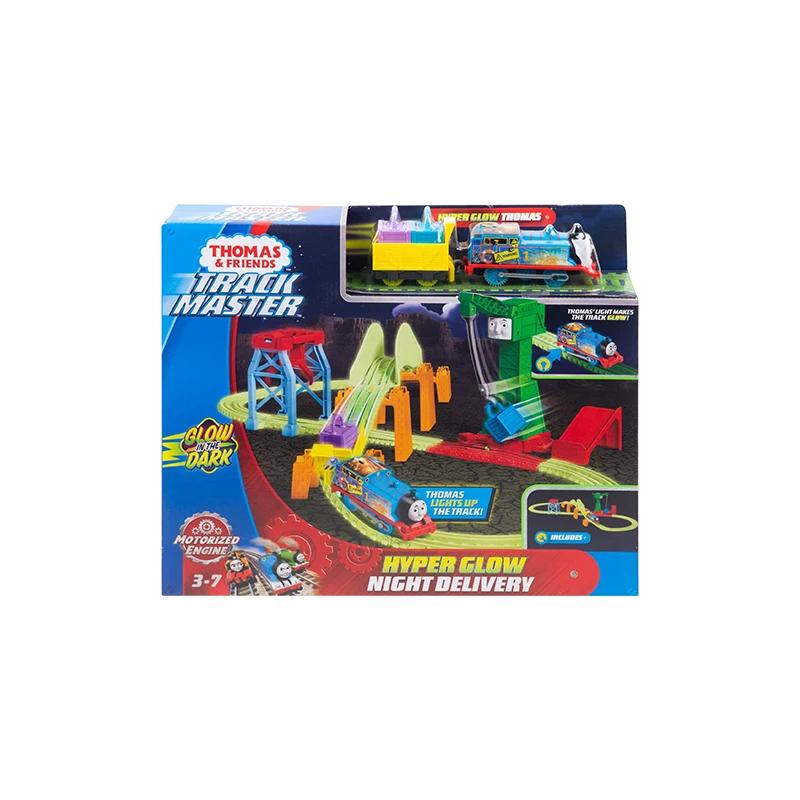 Thomas and Friends Track Master Set Assortment Cranky Figure Glow in The Dark Hyper Glow Night Delivery Animation Model Toy Gift