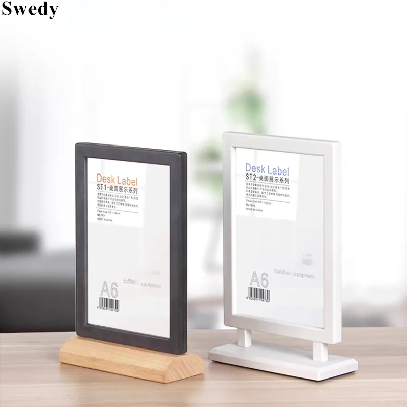 A5 148x210mm Double Side Plastic Sign Holder Display Stand Table Restaurant Menu Paper Card Holder Picture Photo Frame